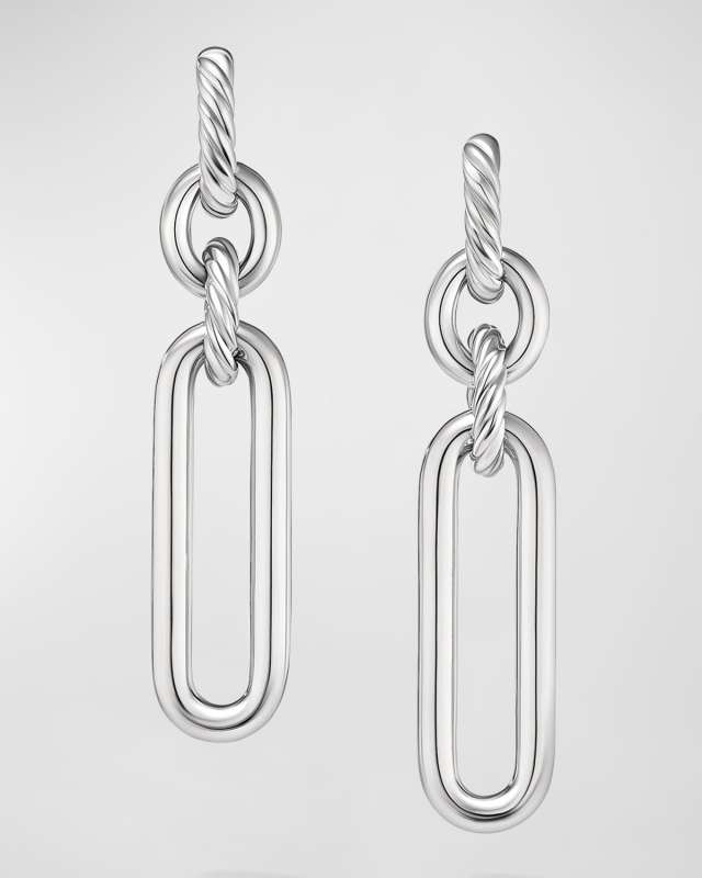 Lexington Double Link Drop Earrings in Silver, 2"L